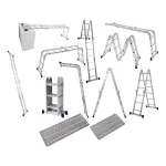 Escada Articulada Multifuncional 4x3 12 Degraus em Alumínio com Plataforma Mor - Imagem 7