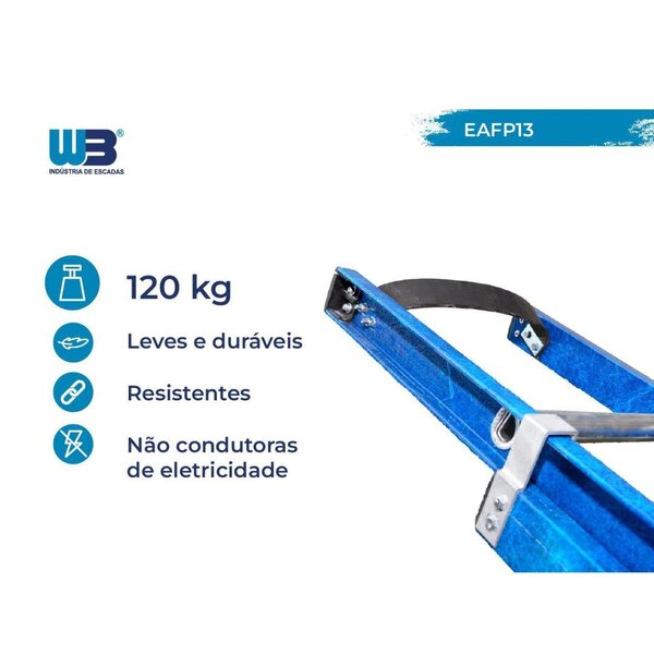 Escada Em Fibra Extensível Vazada 13 Degraus 2,60x4,10m Premium Wbertolo - Imagem 4