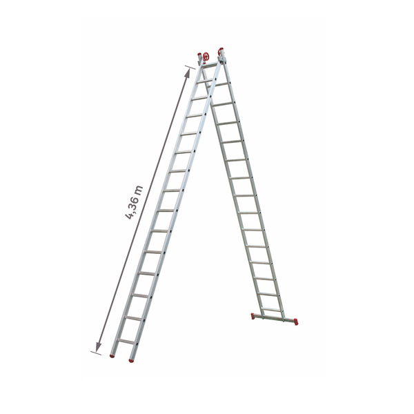 Escada Extensível 15x2 30 Degraus em Alumínio 7,66m Botafogo - Imagem 2