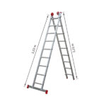 Escada Extensível 9x2 18 Degraus em Alumínio 4,44m Botafogo - Imagem 5