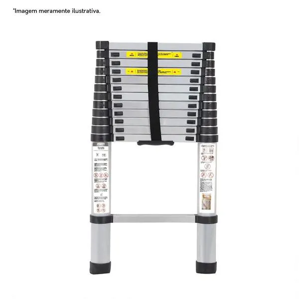 Escada Telescópica Aluminio Fortt 3.8m 13 Degraus - Eta01-3.8m - Imagem 3