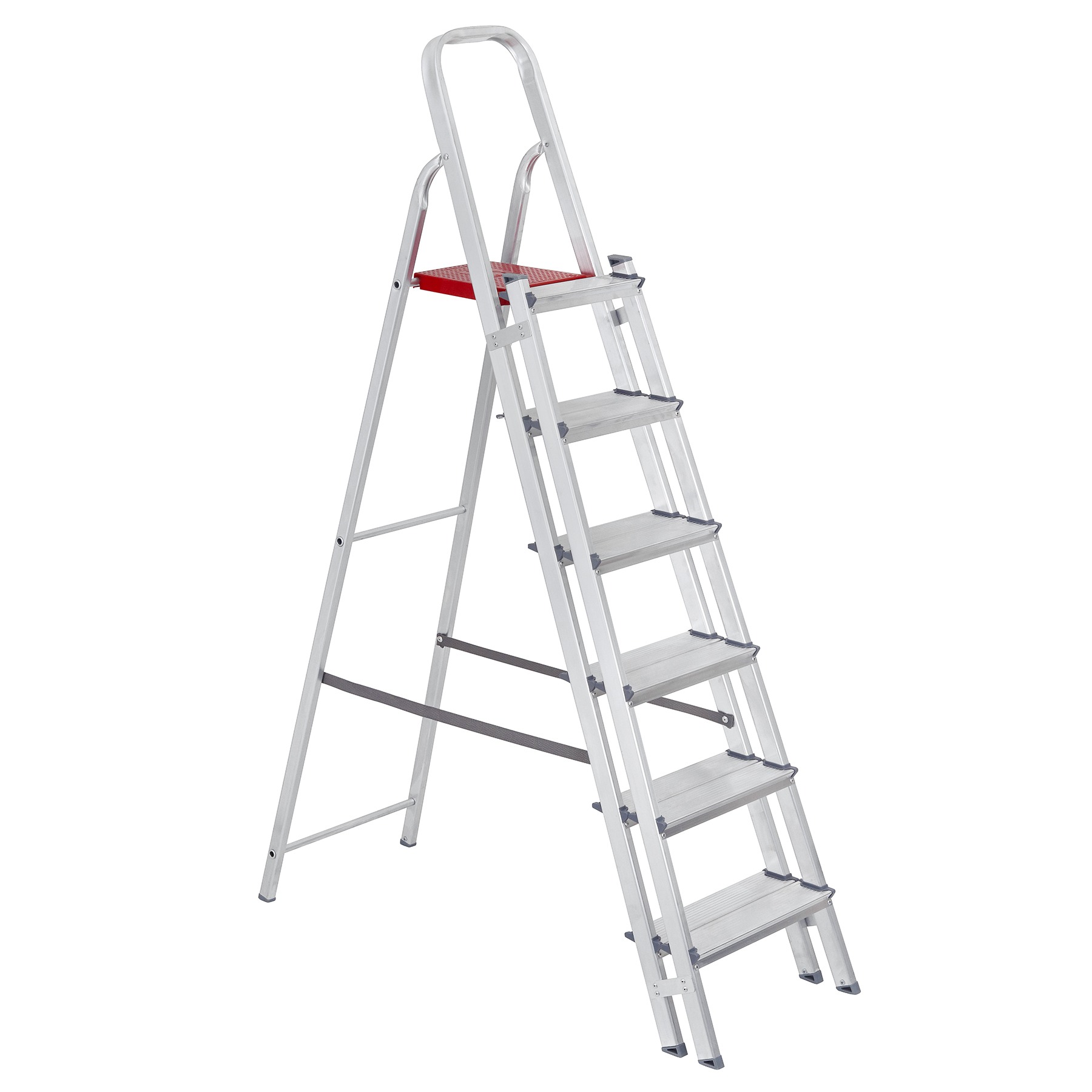 Escada De Alumínio Dupla 6 Degraus Natural 120kg Reisam - Imagem 1