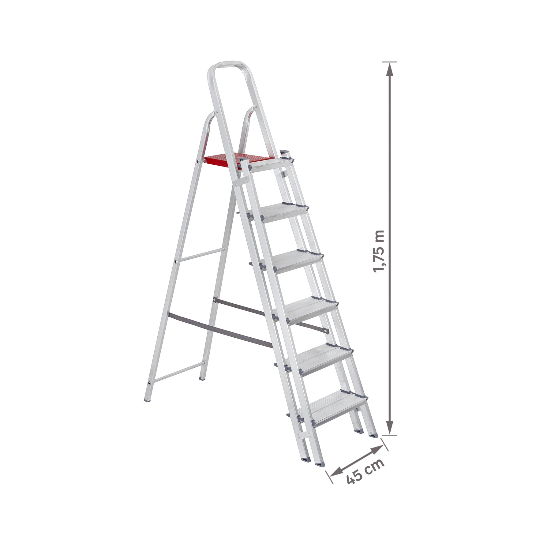 Escada De Alumínio Dupla 6 Degraus Natural 120kg Reisam - Imagem 6
