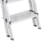 Escada De Alumínio Dupla 5 Degraus Natural 120kg Reisam - Imagem 4